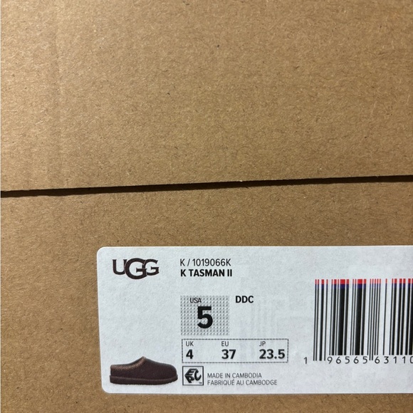UGG Tasman II Slipper Dusted Cocoa DDC Kids Sz 3-6 1019066k Brand New Condition - Picture 12 of 13
